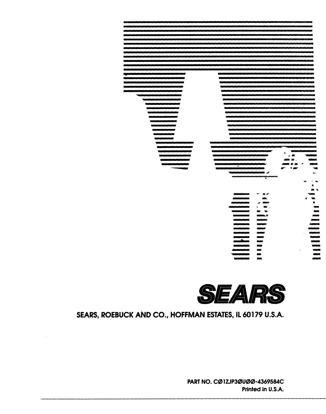Sears Vacuum Cleaner owner manual SEARS,ROEBUCKAND CO., HOFFMAN ESTATES,IL 60179 U.S.A, Sears 