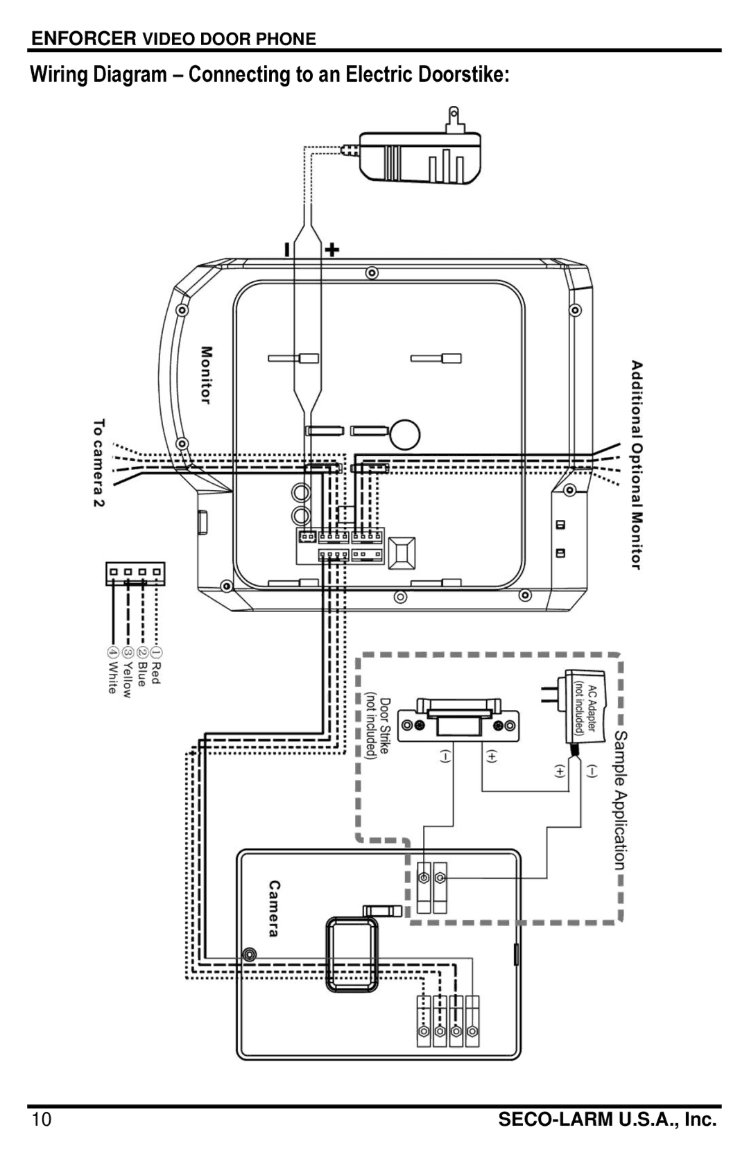 SECO-LARM USA DP-121Q manual Wiring Diagram Connecting to an Electric Doorstike 