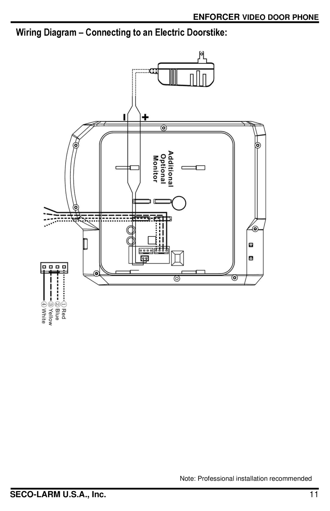 SECO-LARM USA DP-121Q manual Wiring Diagram Connecting to an Electric Doorstike 