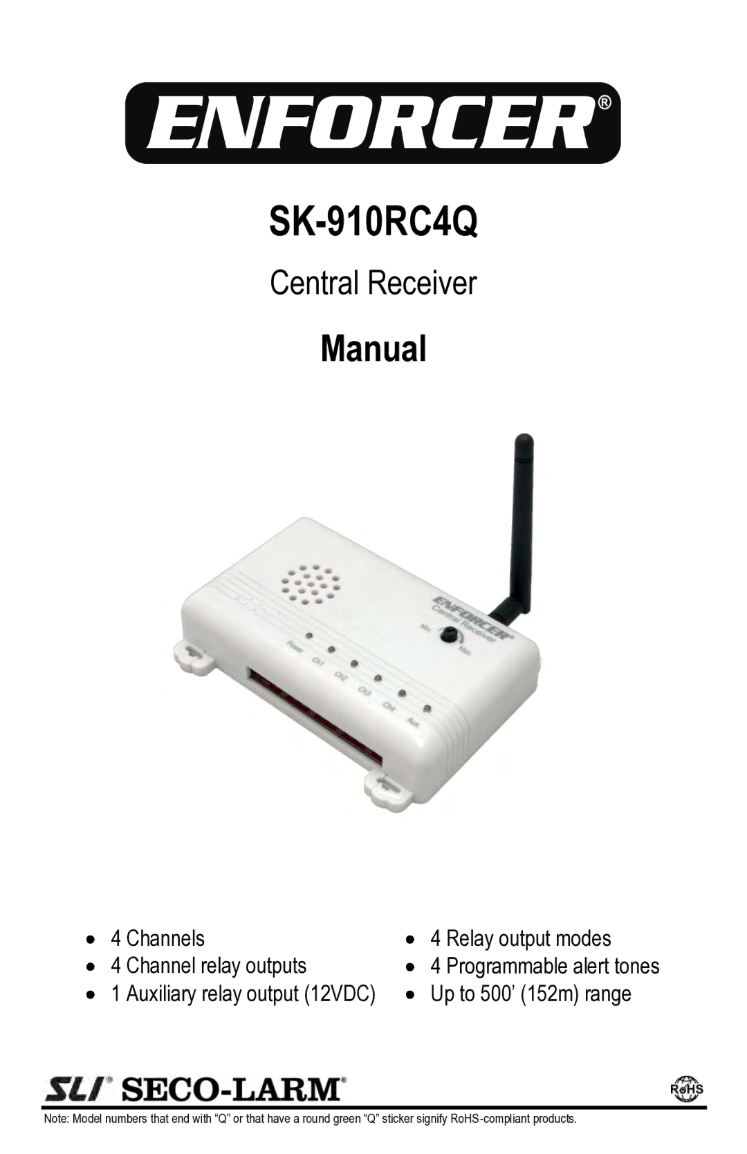 SECO-LARM USA SK-910RC4Q manual 