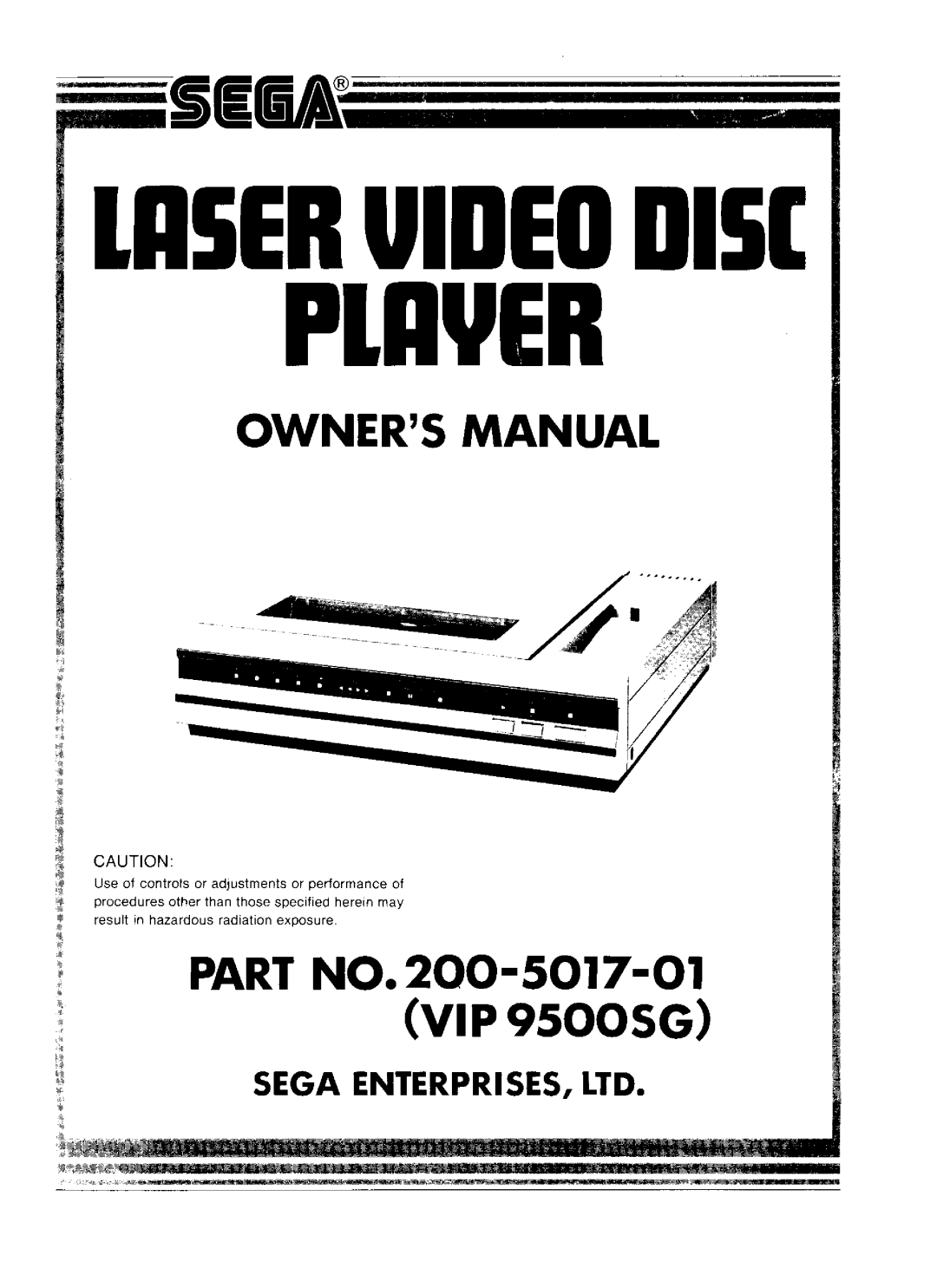 Sega 200-5017-01 manual 