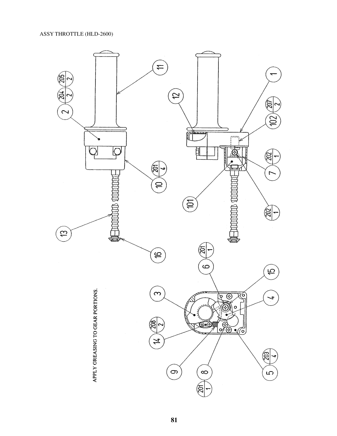 Sega 4200-6367 owner manual Assy Throttle HLD-2600 