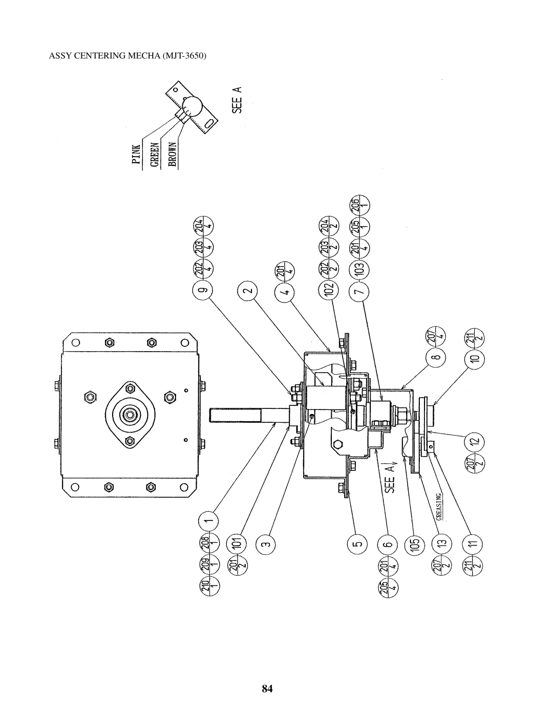 Sega 4200-6367 owner manual Assy Centering Mecha MJT-3650 