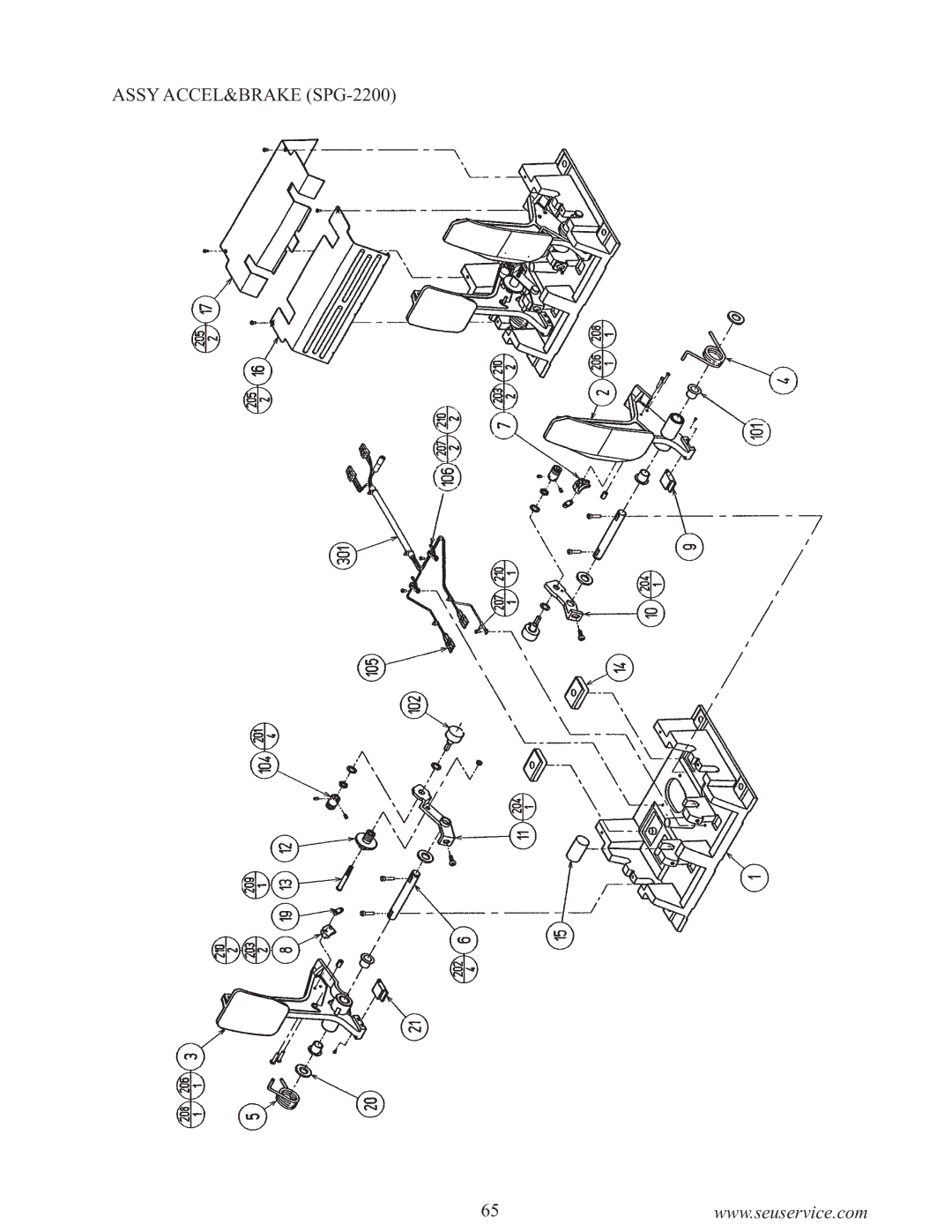 Sega 999-0886-01 owner manual Assy ACCEL&BRAKE SPG-2200 