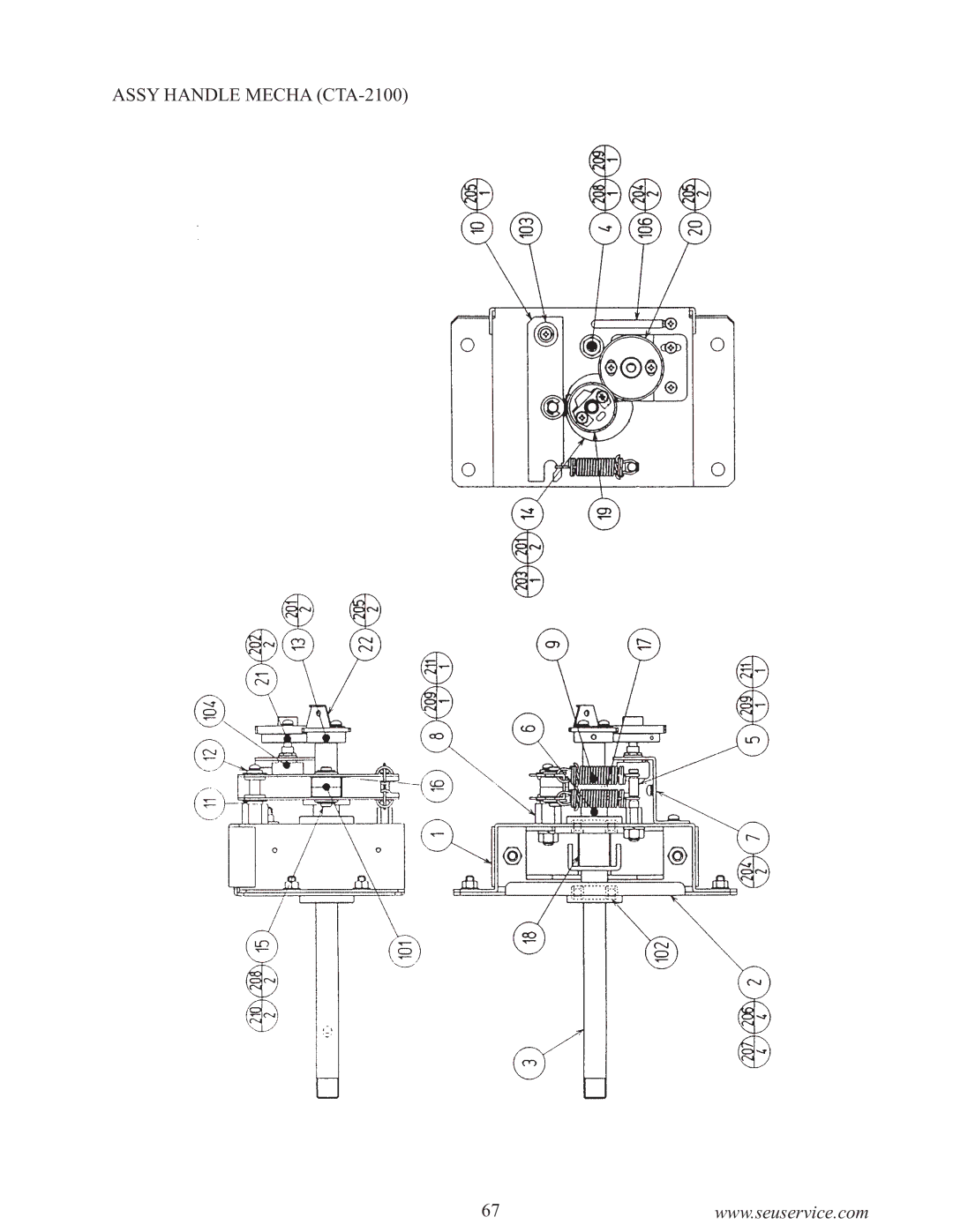 Sega 999-0886-01 owner manual Assy Handle Mecha CTA-2100 