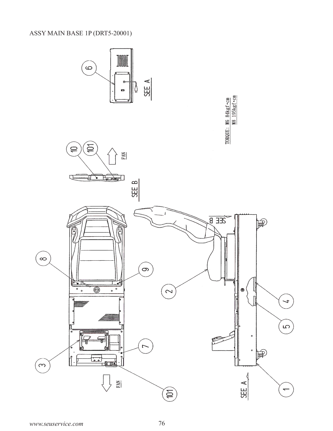 Sega 999-0886-01 owner manual Assy Main Base 1P DRT5-20001 