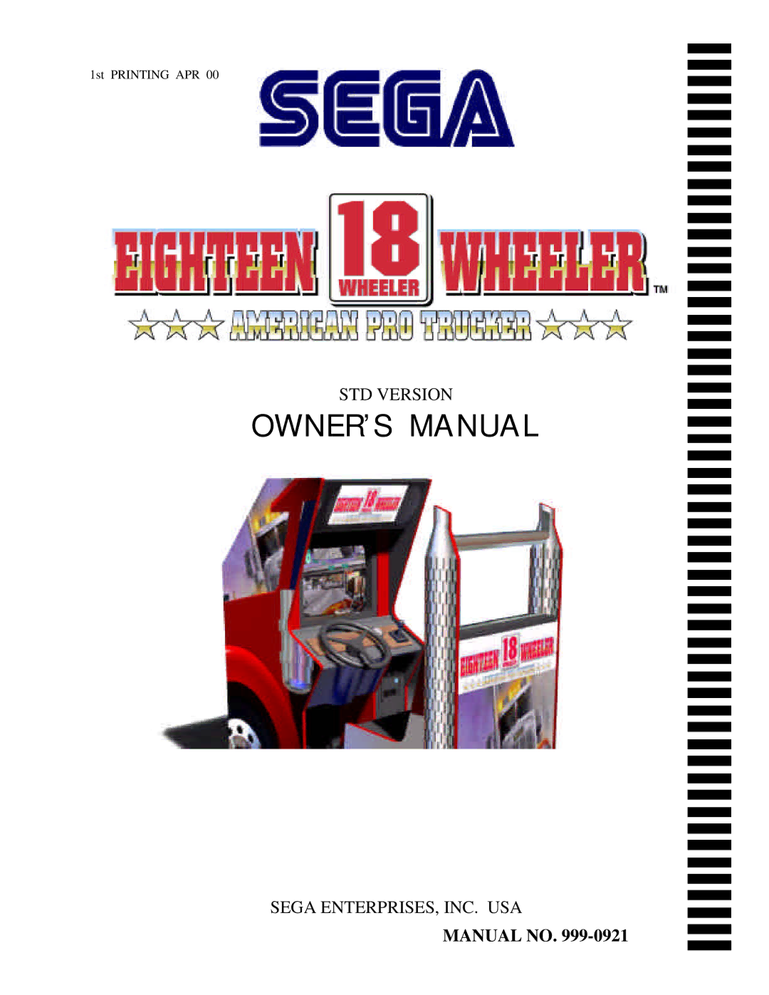 Sega 999-0921 owner manual Manual no 