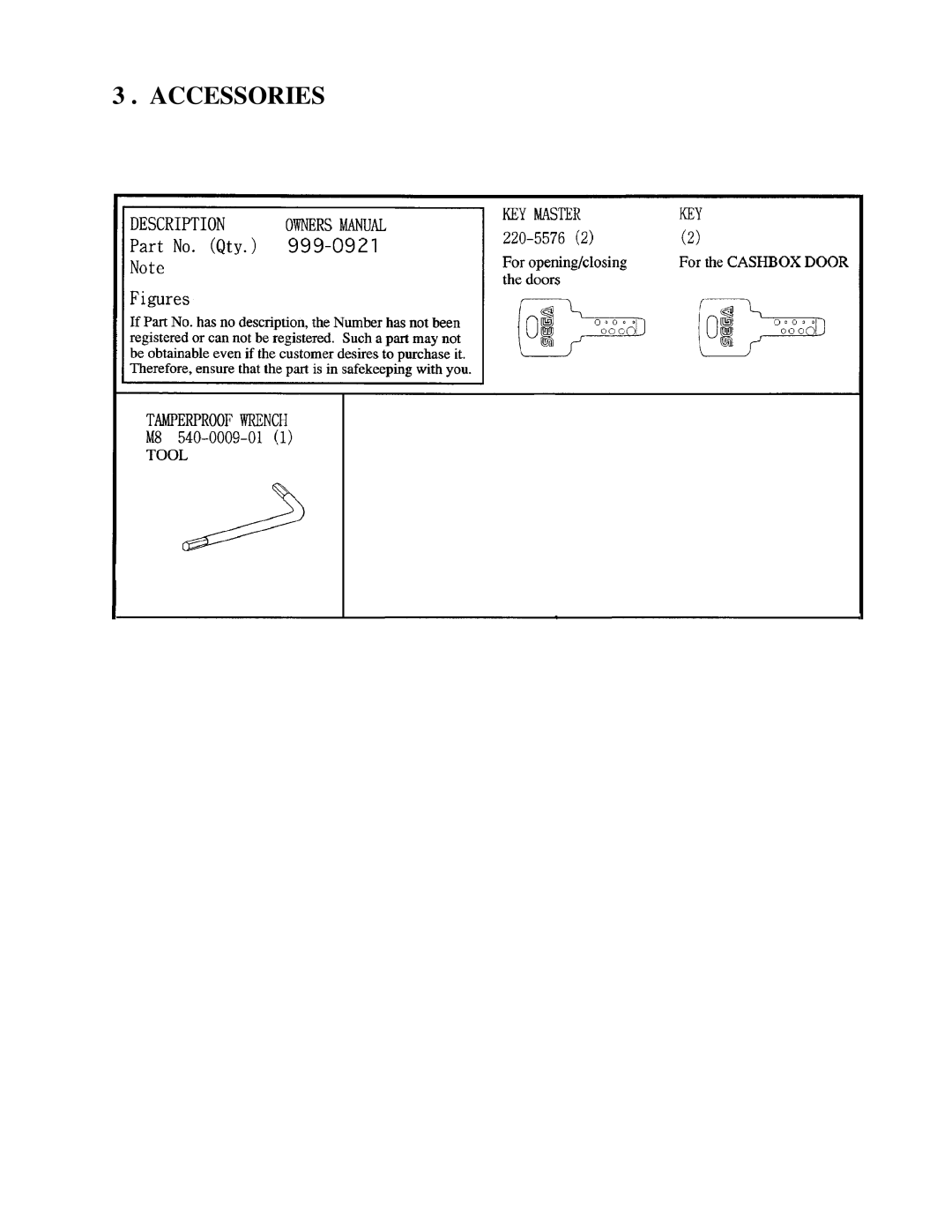 Sega 999-0921 owner manual Accessories 