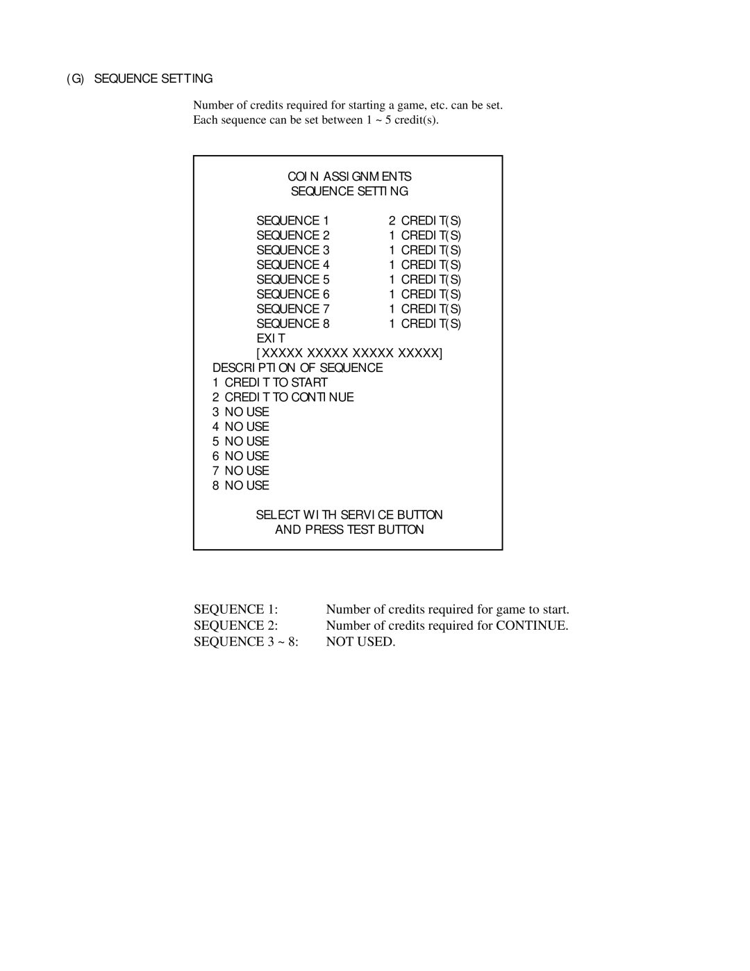 Sega 999-0921 owner manual Sequence 3 ~ 8 not Used 