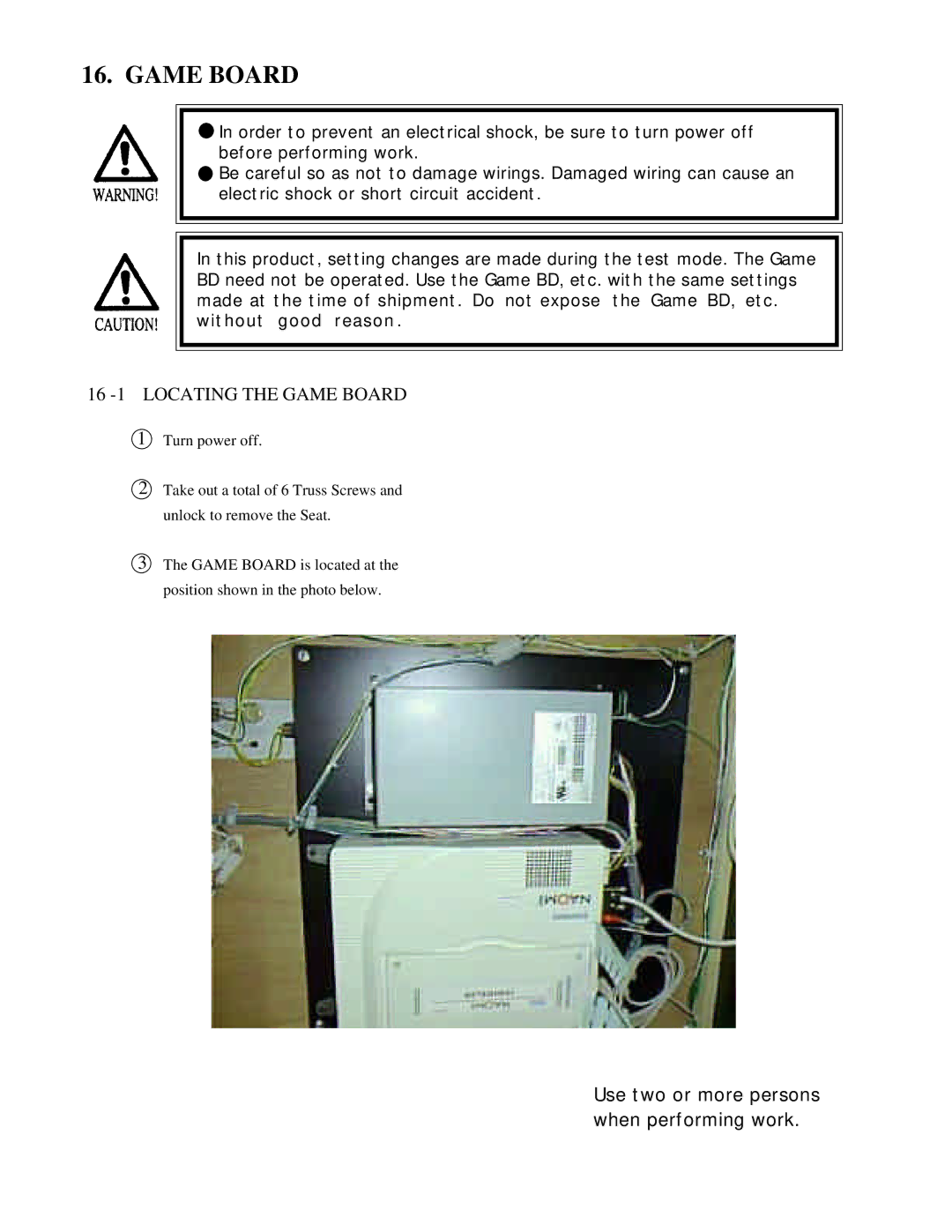 Sega 999-0921 owner manual 16 -1 Locating the Game Board 