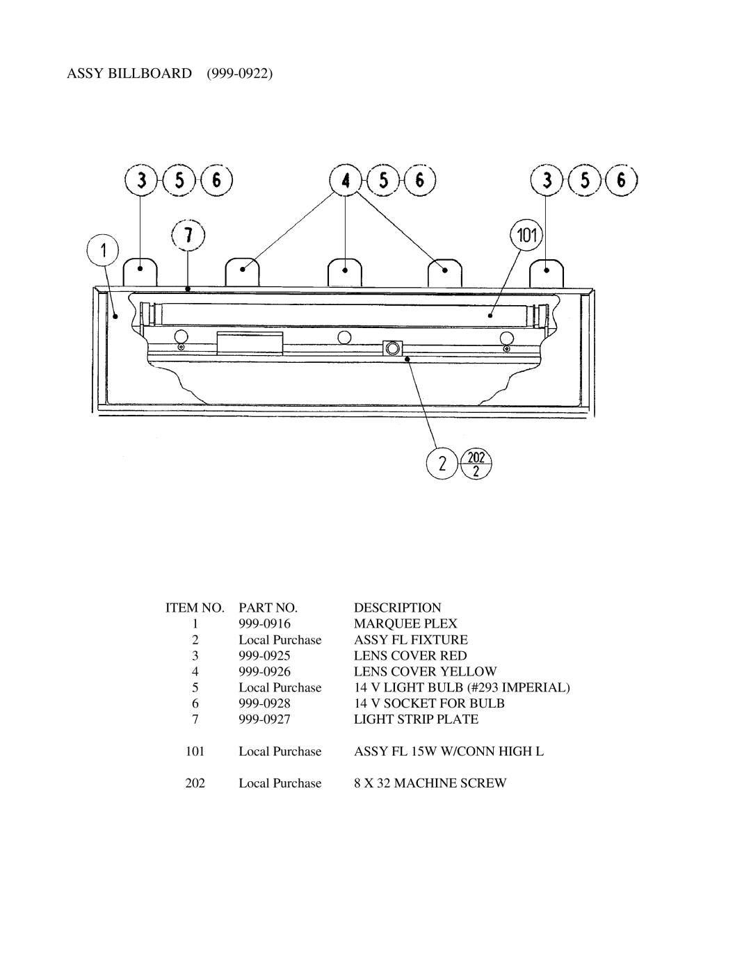 Sega 999-0921 owner manual Assy Billboard 