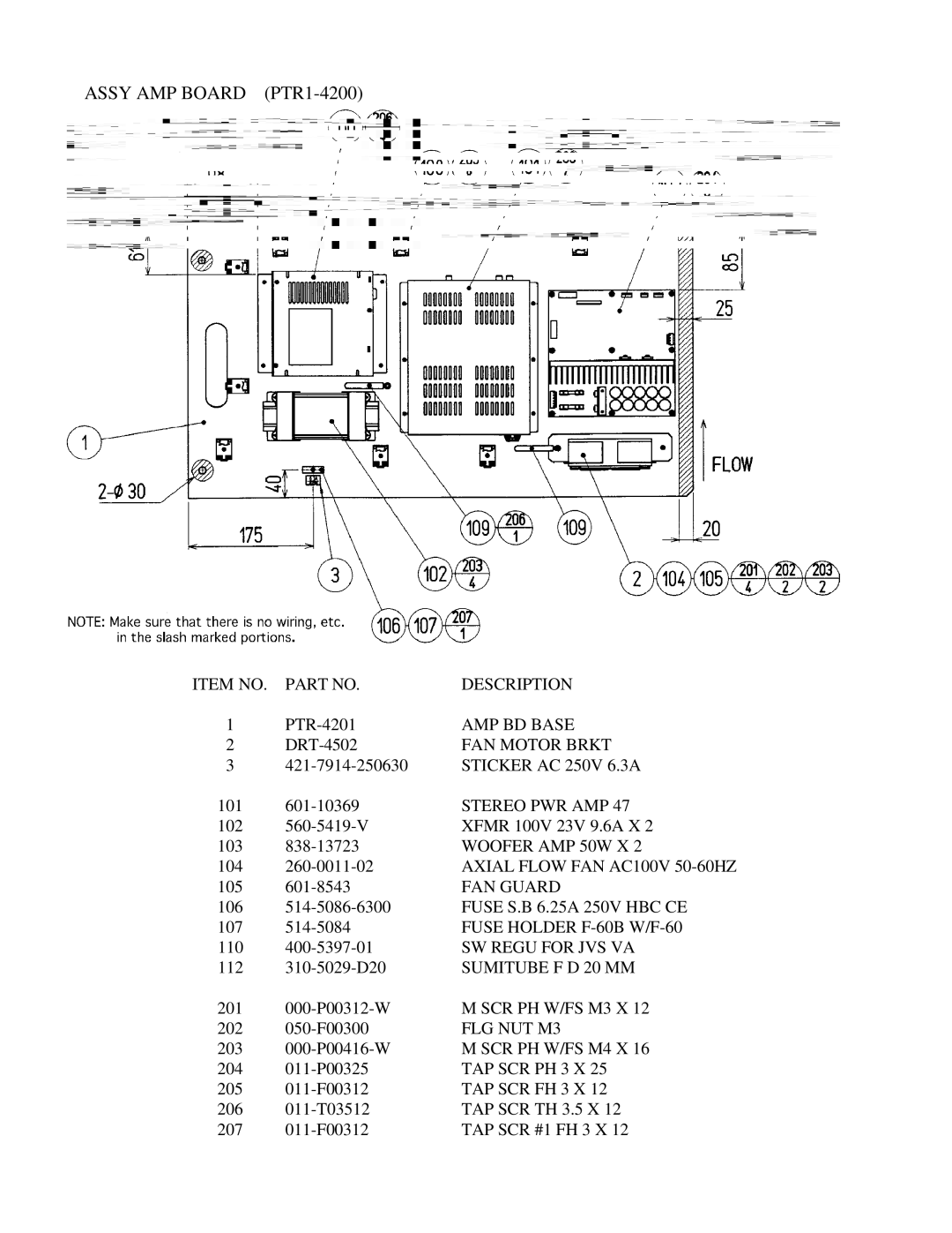 Sega 999-0921 owner manual Assy AMP Board PTR1-4200 