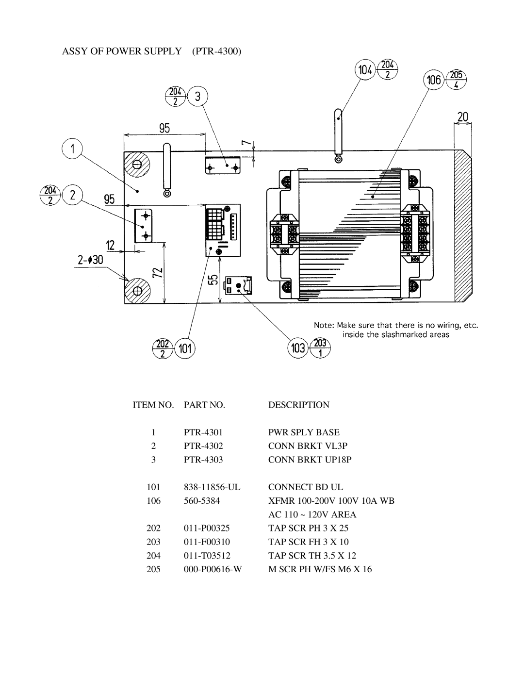 Sega 999-0921 owner manual Assy of Power Supply PTR-4300 