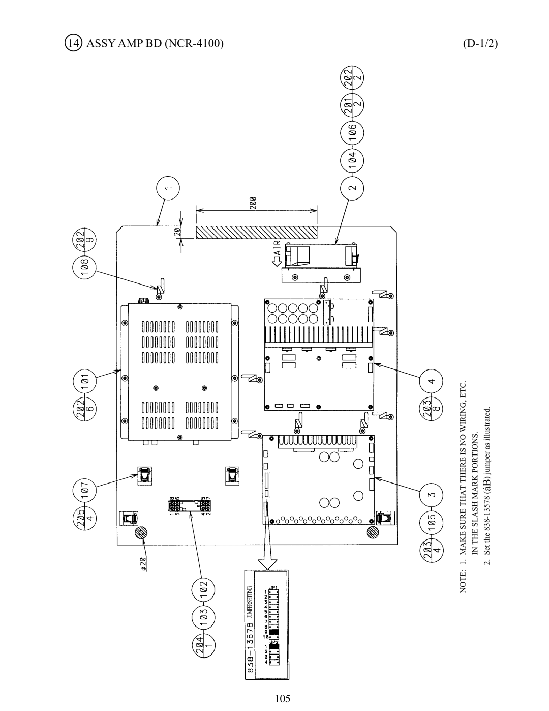 Sega 999-1108 owner manual Assy AMP BD NCR-4100 