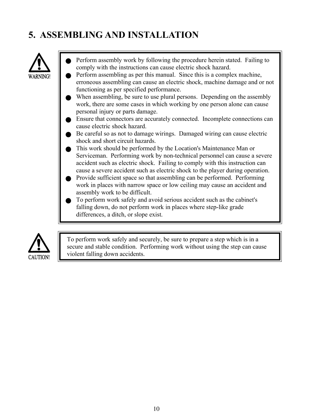 Sega 999-1108 owner manual Assembling and Installation 