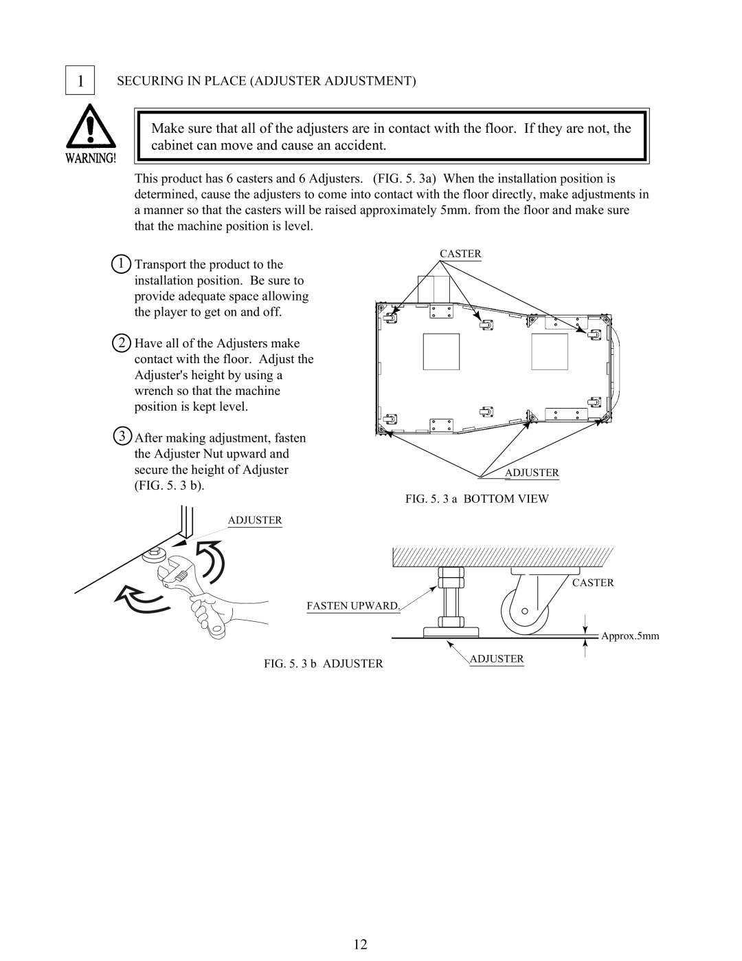 Sega 999-1108 owner manual Securing in Place Adjuster Adjustment, Bottom View 