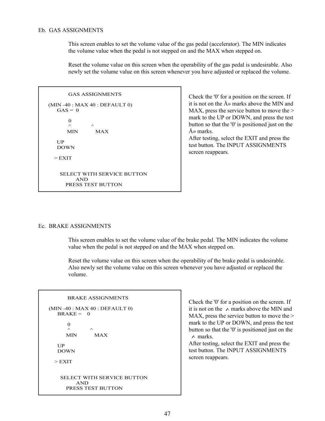 Sega 999-1108 owner manual GAS Assignments 