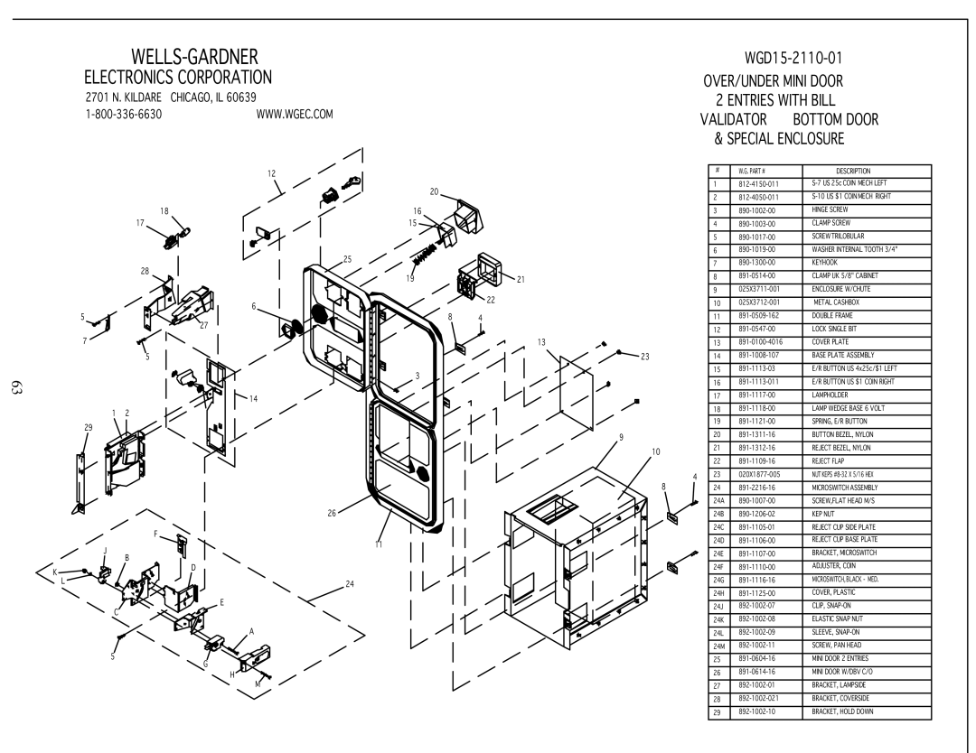 Sega 999-1108 owner manual Wells-Gardner 