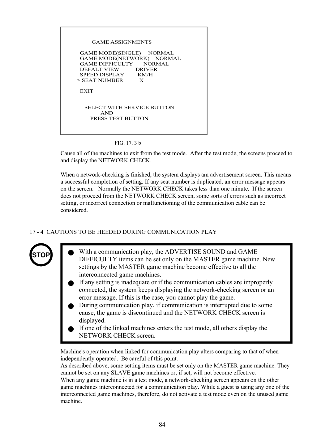 Sega 999-1108 owner manual 17 4 Cautions to be Heeded During Communication Play 