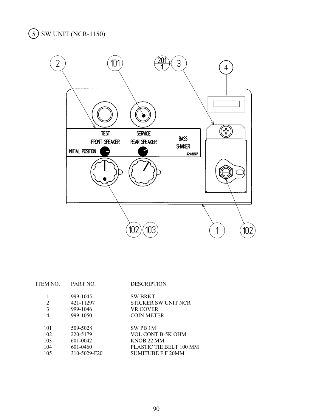 Sega 999-1108 owner manual SW Unit NCR-1150 