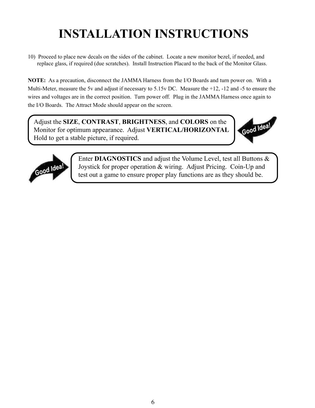 Sega 999-1117 installation instructions Installation Instructions 