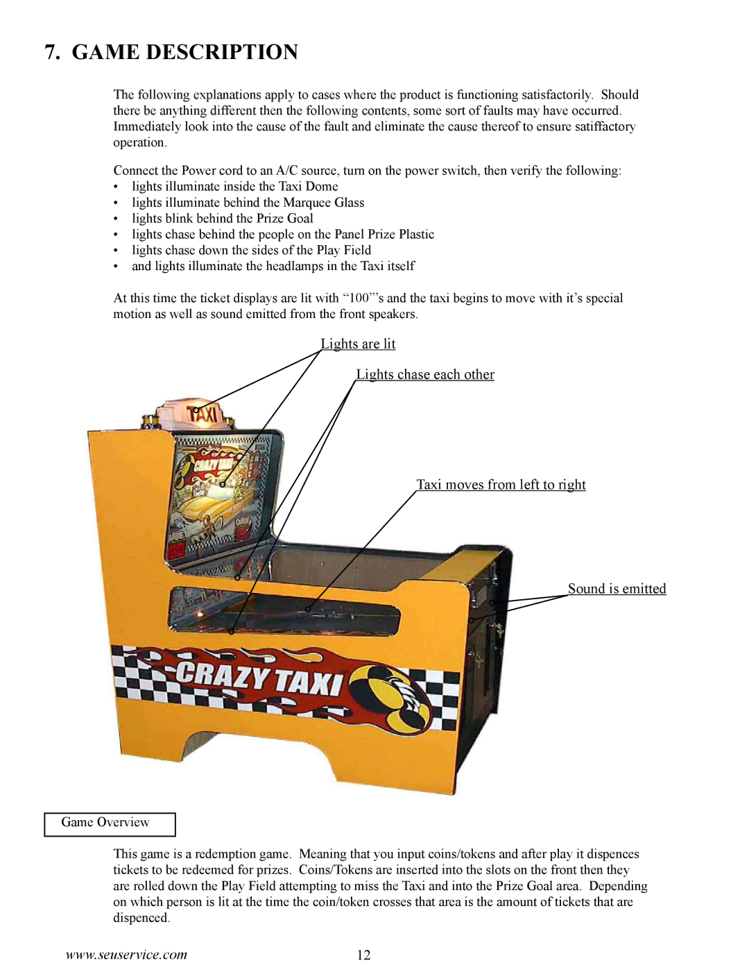 Sega 999-1618 owner manual Game Description 