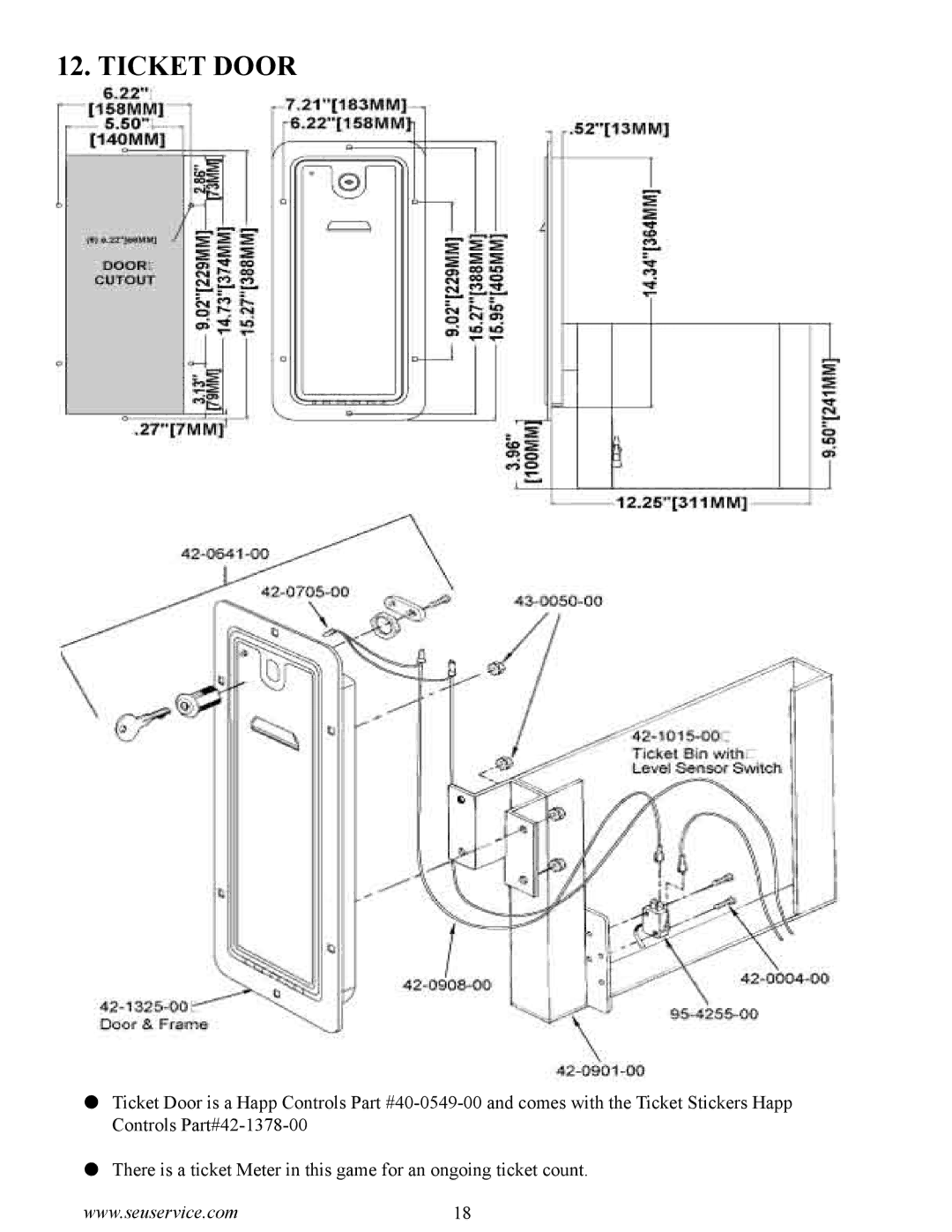 Sega 999-1618 owner manual Ticket Door 