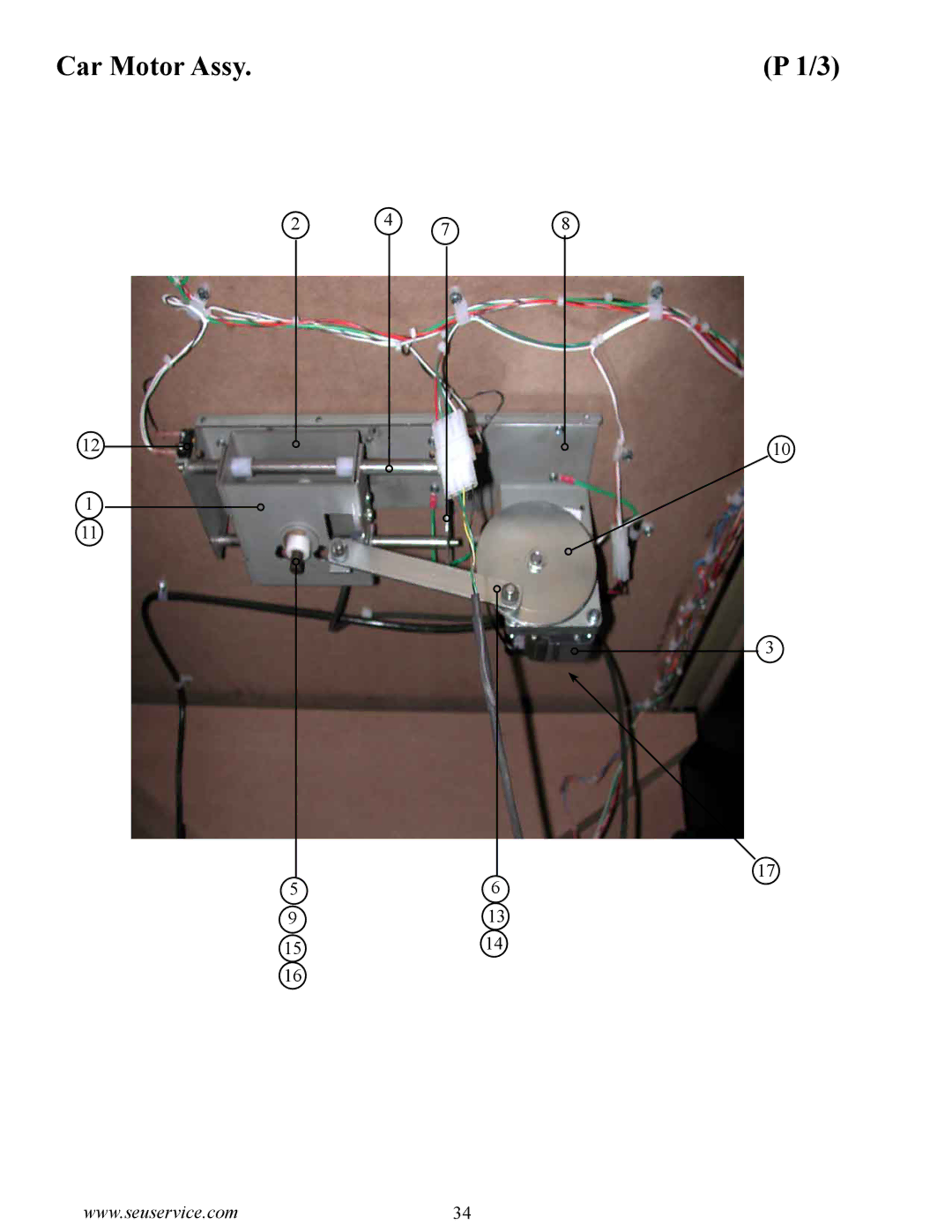 Sega 999-1618 owner manual Car Motor Assy 