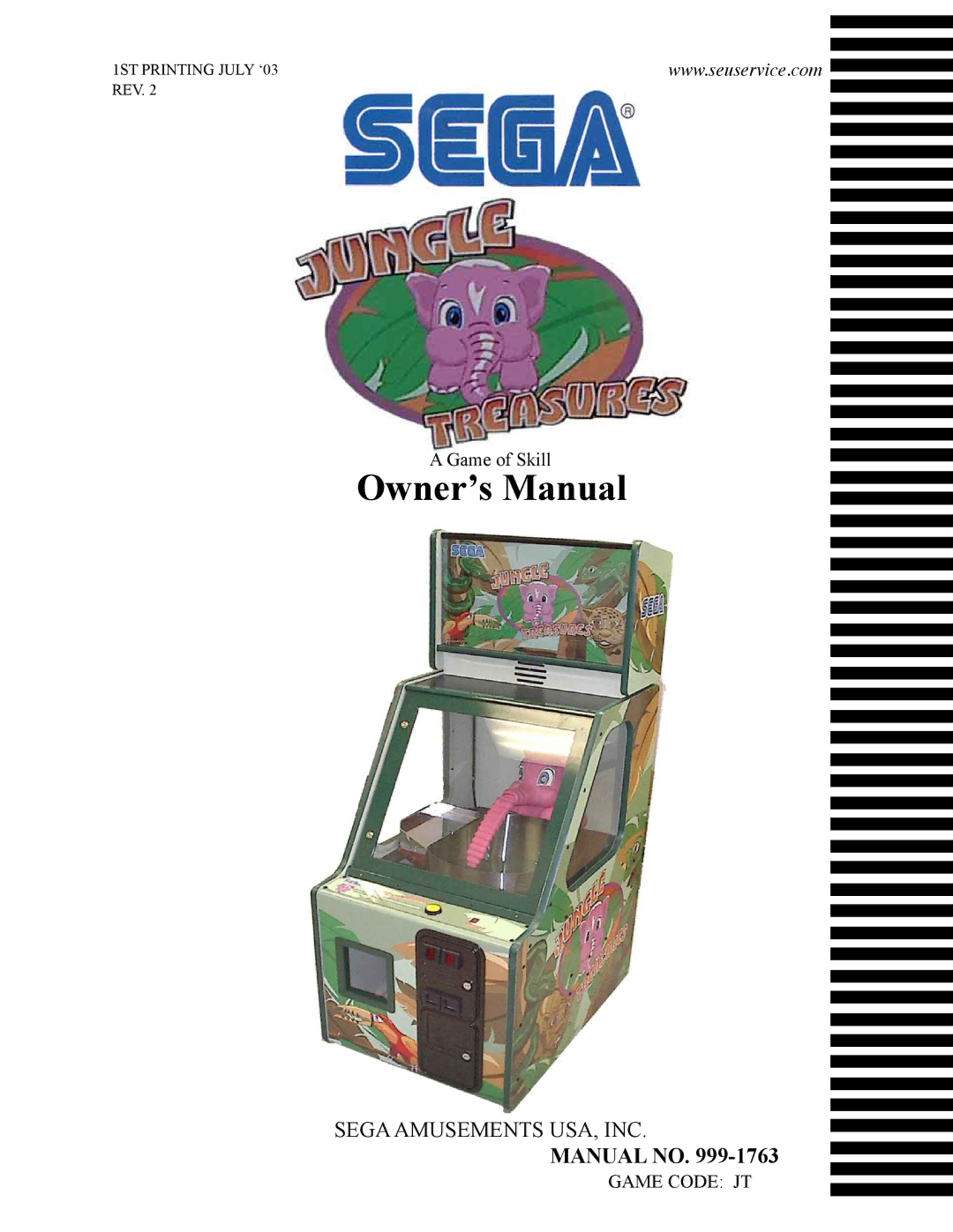 Sega 999-1763 owner manual Manual no 