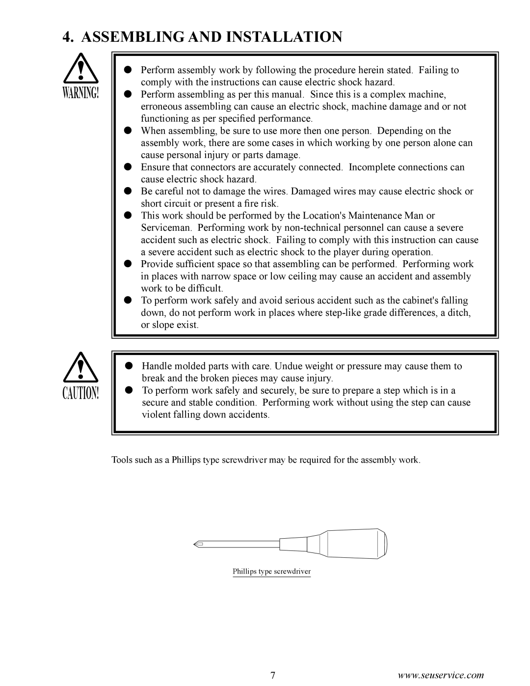 Sega 999-1763 owner manual Assembling and Installation 