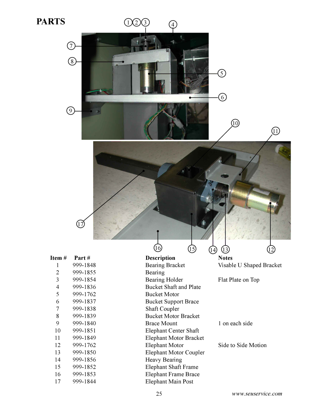 Sega 999-1763 owner manual Parts 