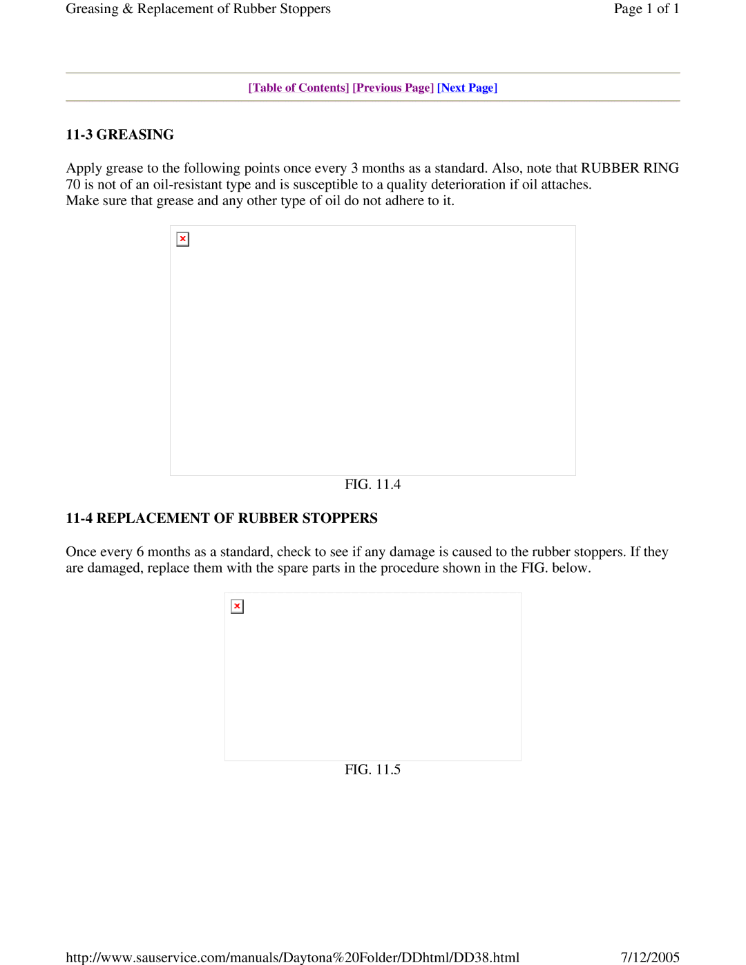 Sega DLX owner manual Greasing, Replacement of Rubber Stoppers 