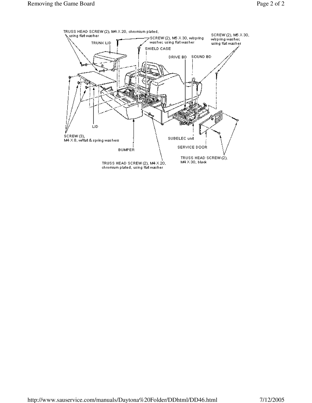 Sega DLX owner manual Removing the Game Board 