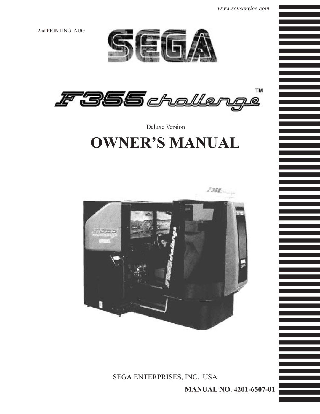 Sega F355 owner manual Manual no 