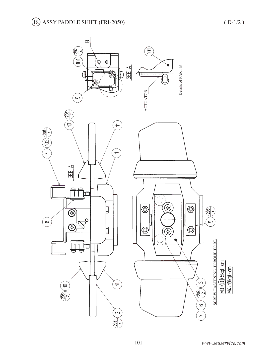 Sega F355 owner manual Assy Paddle Shift FRI-2050 