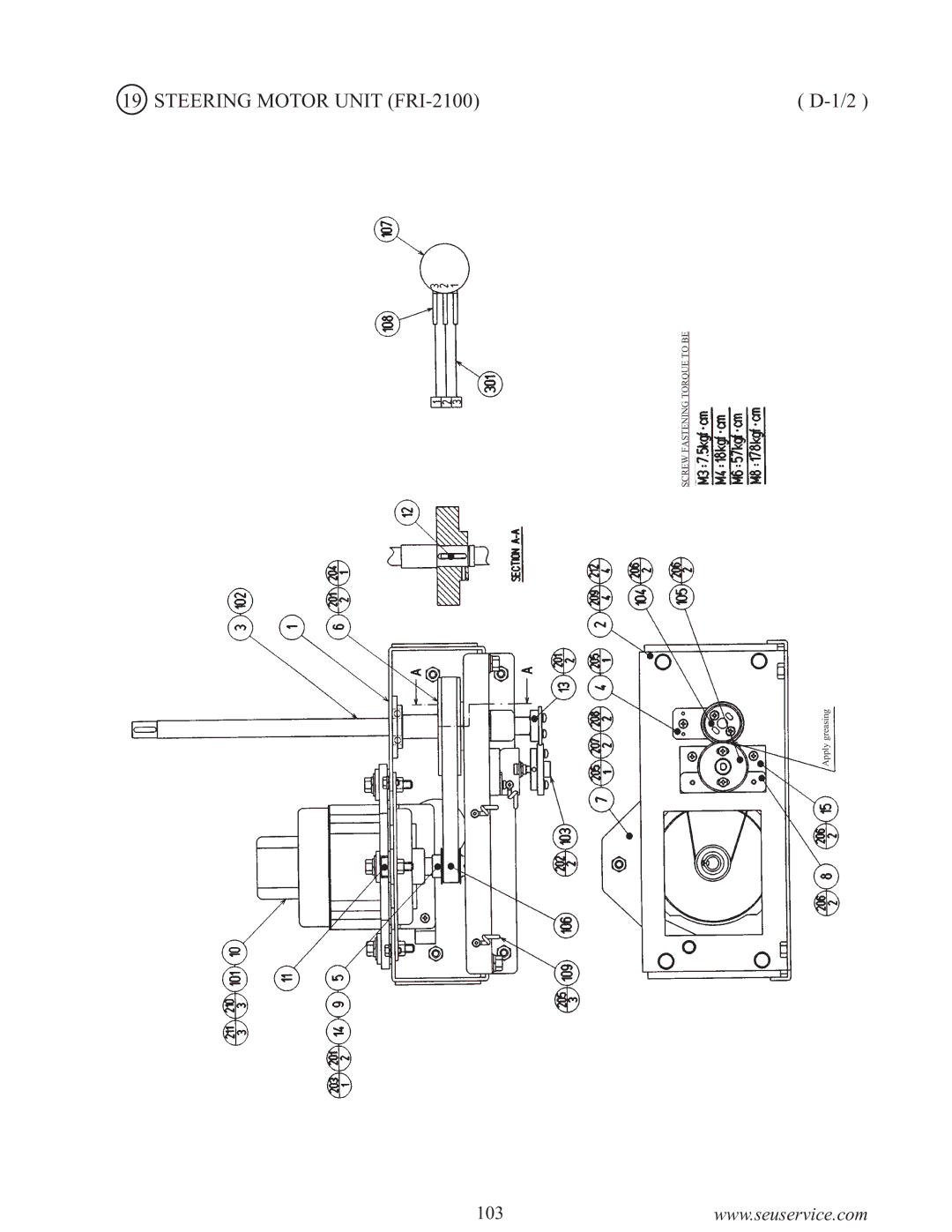 Sega F355 owner manual Steering Motor Unit FRI-2100 