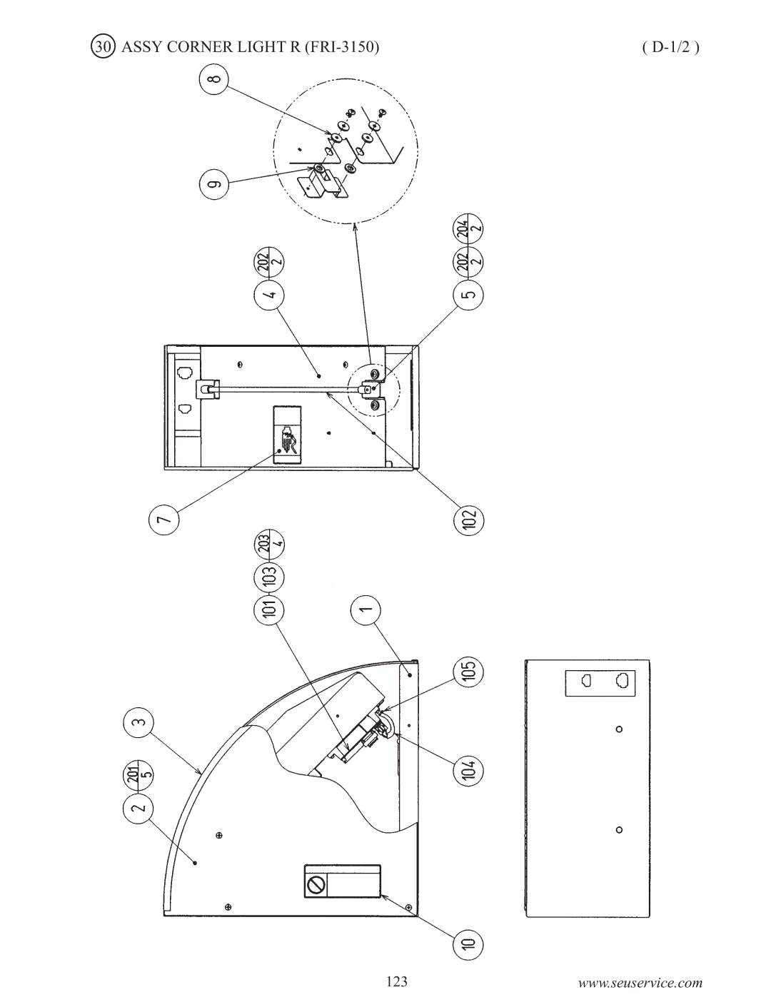 Sega F355 owner manual Assy Corner Light R FRI-3150 