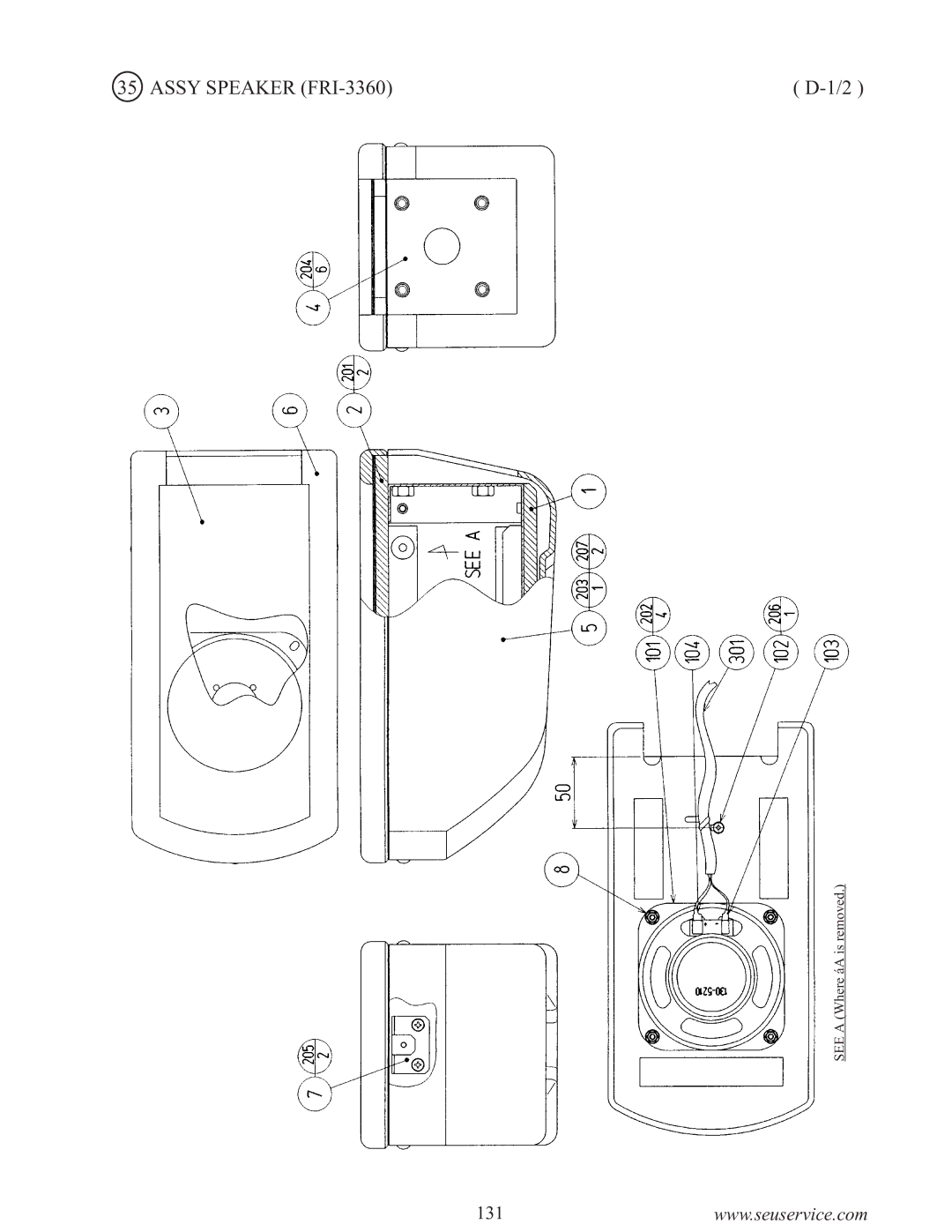 Sega F355 owner manual Assy Speaker FRI-3360 