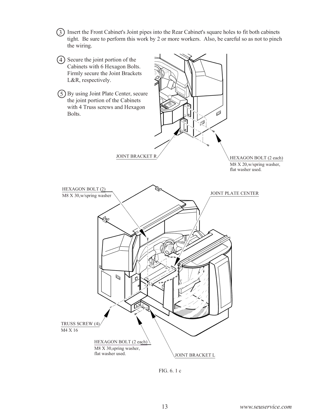 Sega F355 owner manual Joint Bracket R Hexagon Bolt 