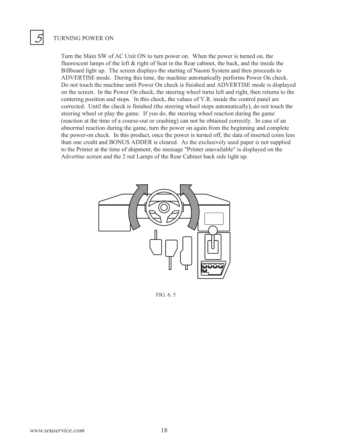 Sega F355 owner manual Turning Power on 