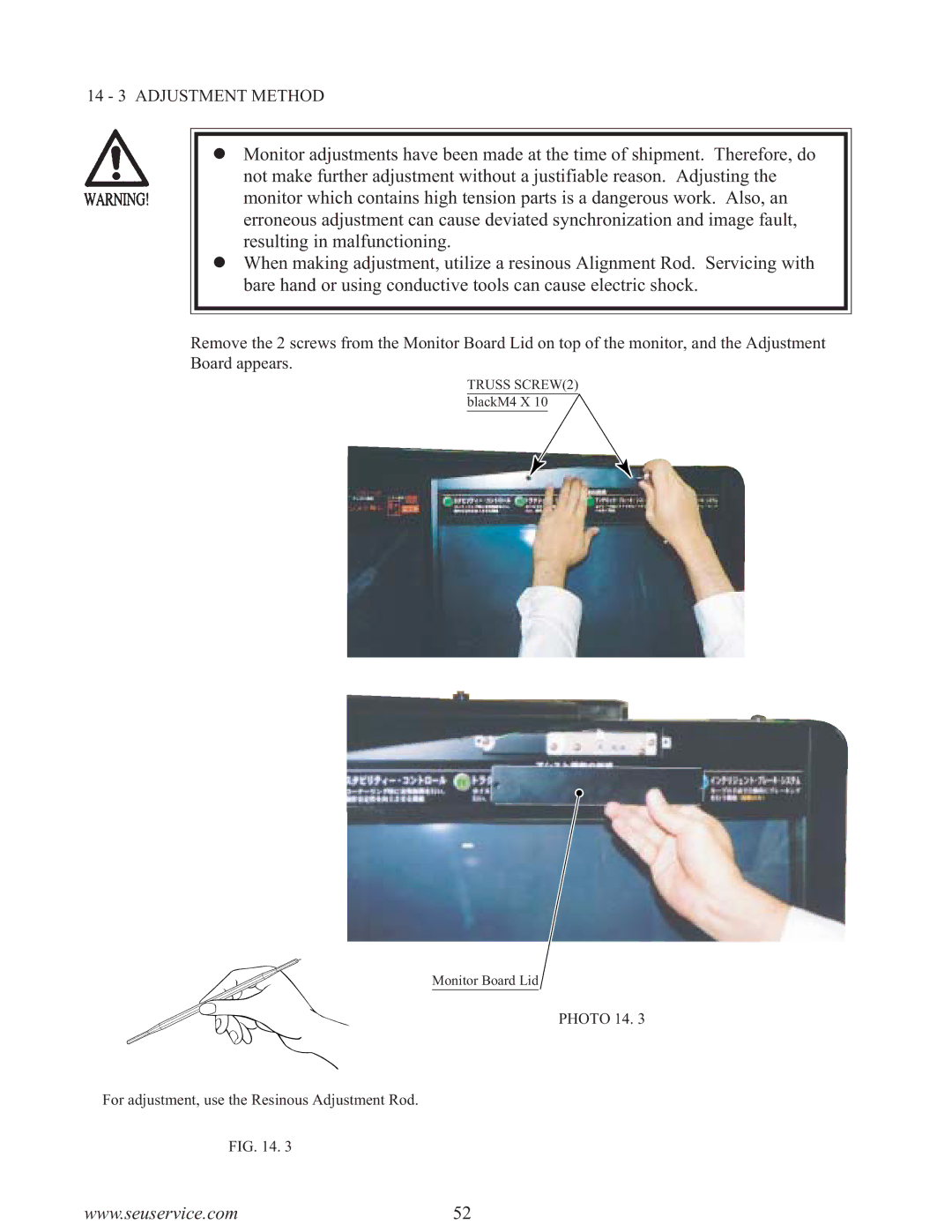 Sega F355 owner manual 14 3 Adjustment Method 