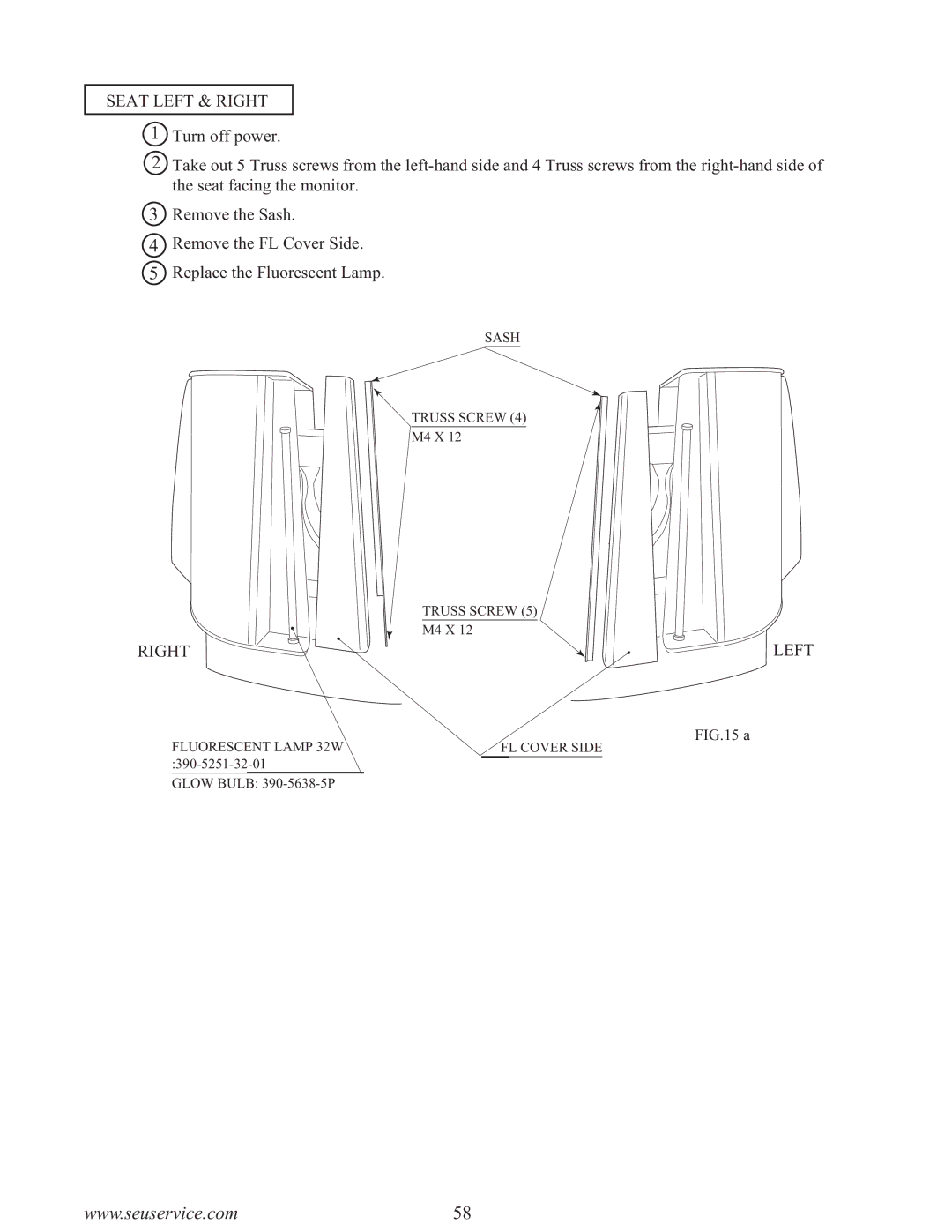 Sega F355 owner manual Seat Left & Right 