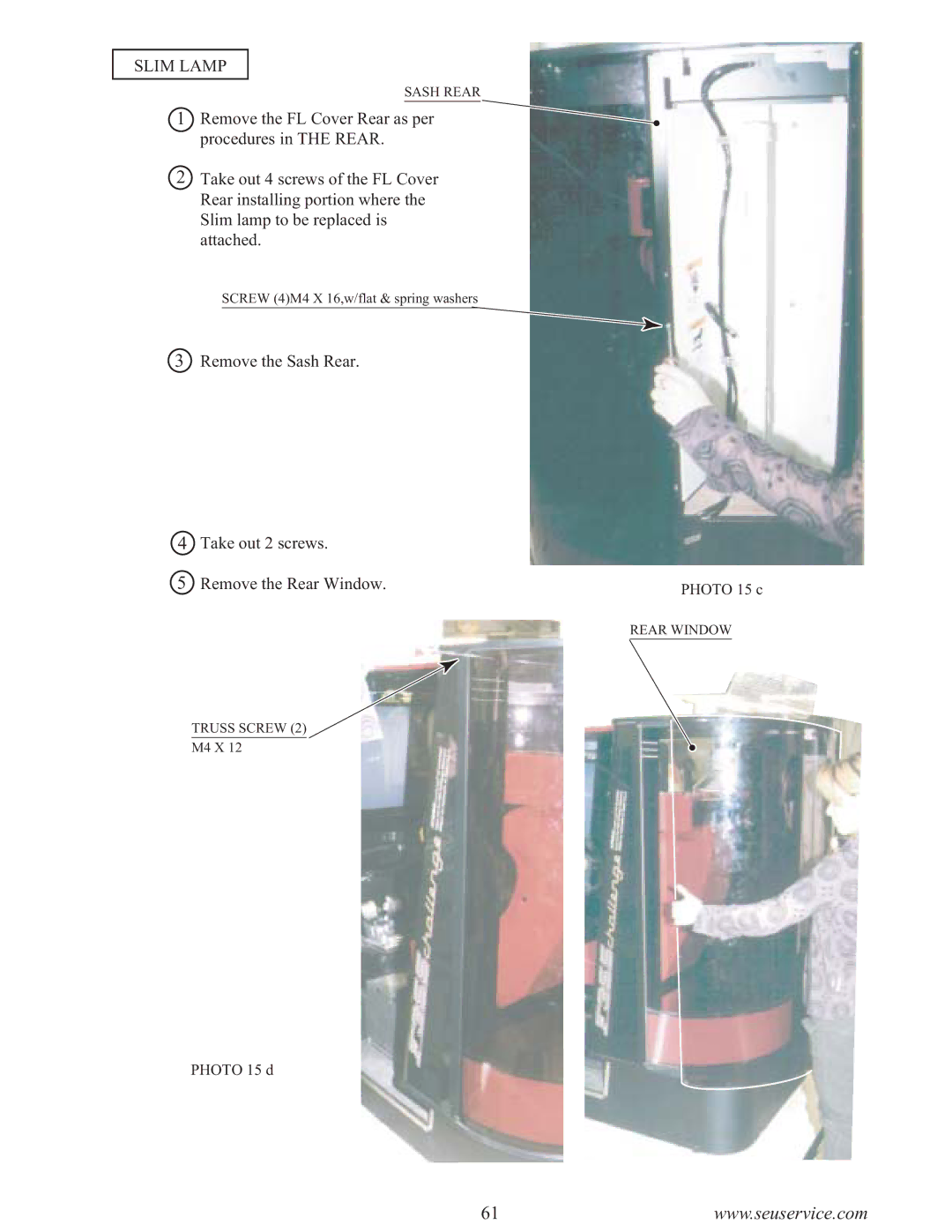 Sega F355 owner manual Slim Lamp 