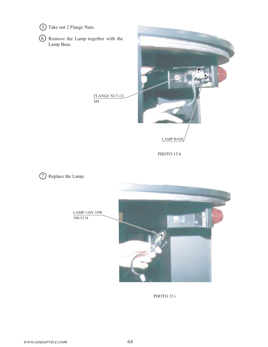 Sega F355 owner manual Replace the Lamp 