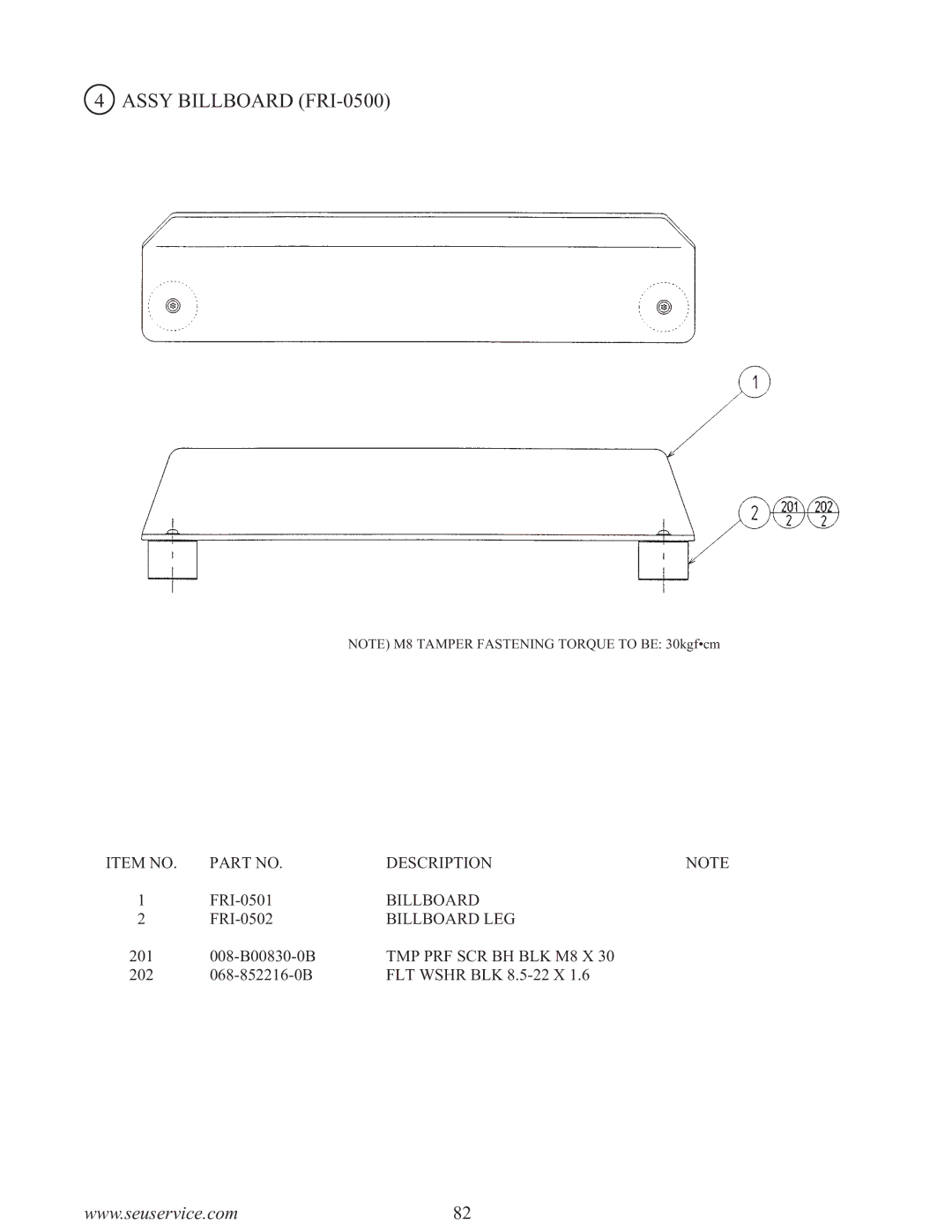 Sega F355 owner manual Assy Billboard FRI-0500 