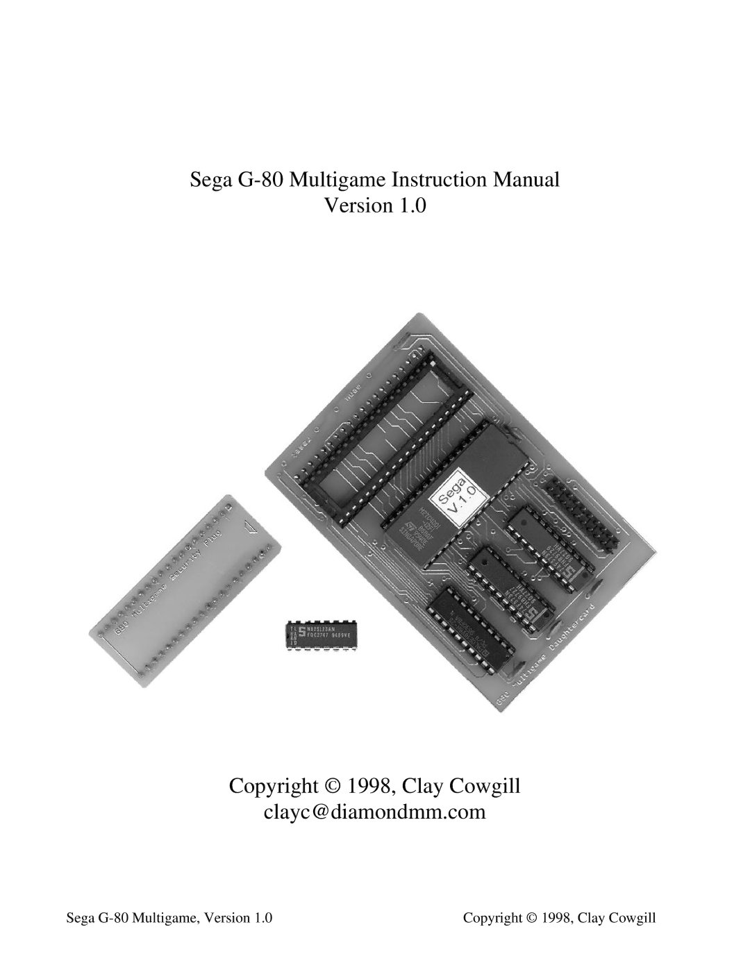 Sega G-80 instruction manual Version Copyright 1998, Clay Cowgill clayc@diamondmm.com 