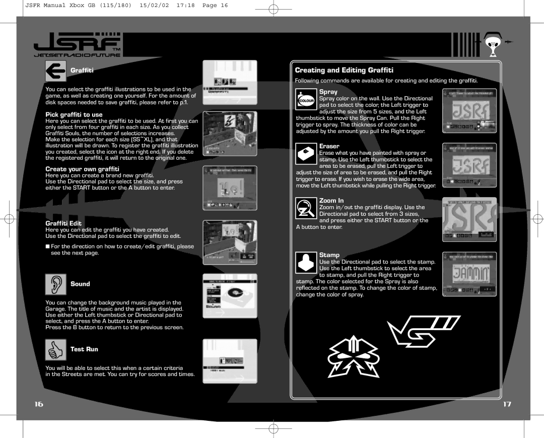 Sega IG02401E instruction manual Creating and Editing Graffiti, Sound, Test Run 