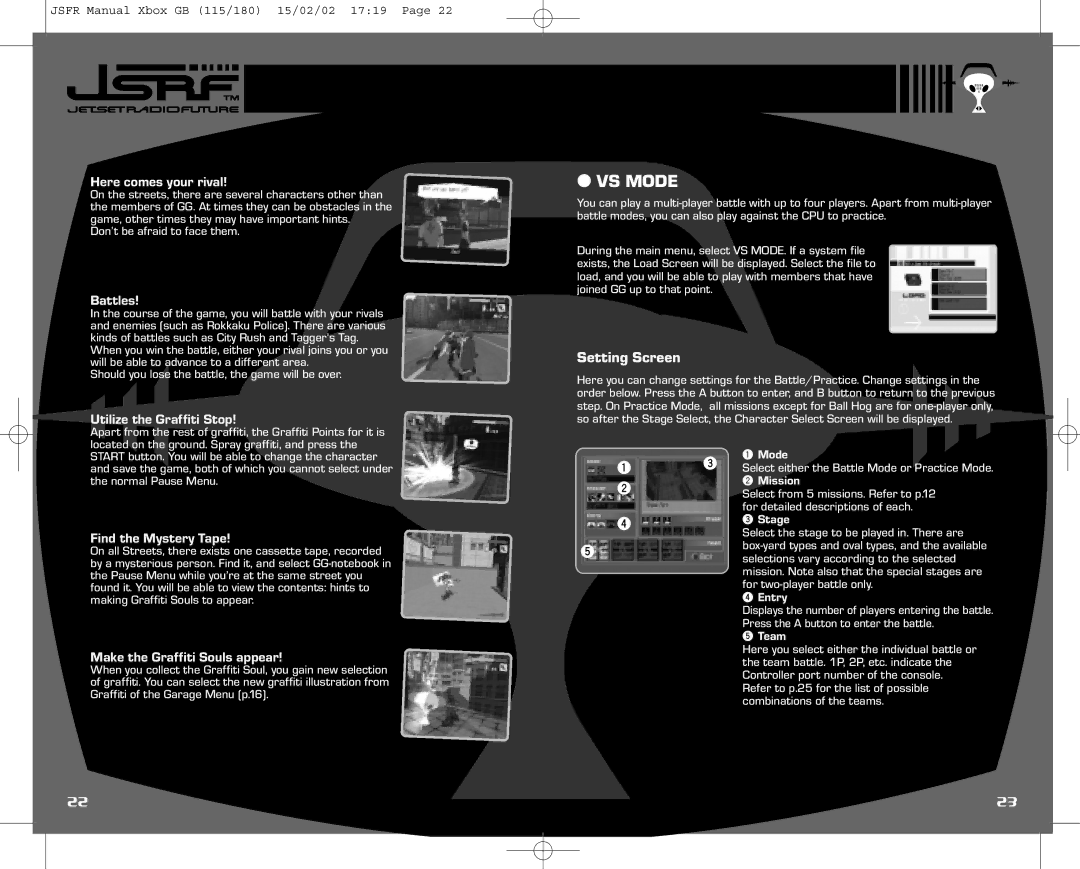 Sega IG02401E instruction manual VS Mode, Setting Screen 