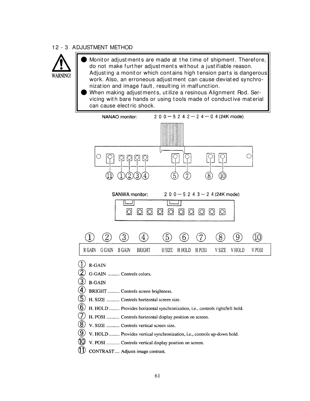 Sega 999-0988, Star Wars Racer Arcade owner manual 12 3 Adjustment Method 