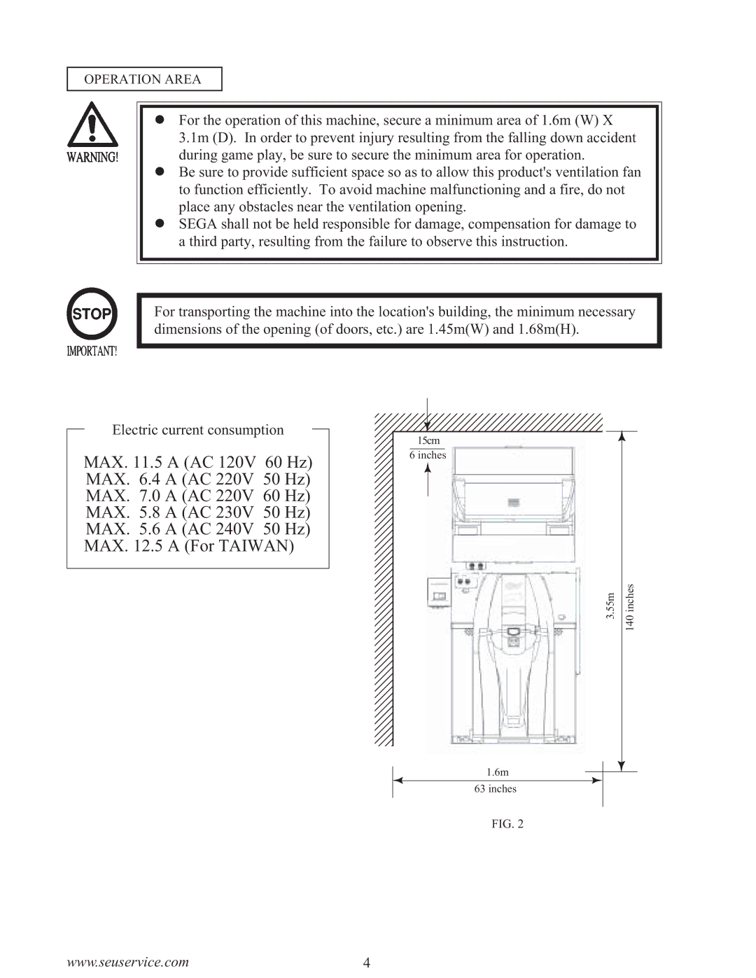 Sega WaveRunner owner manual Operation Area 